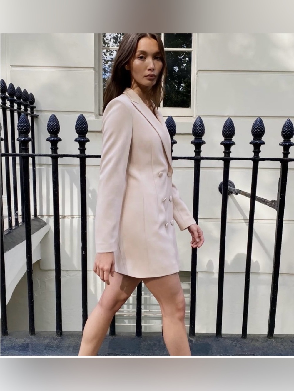 Aritzia Babaton Pelli Blazer Mini Dress mauve pink size 0